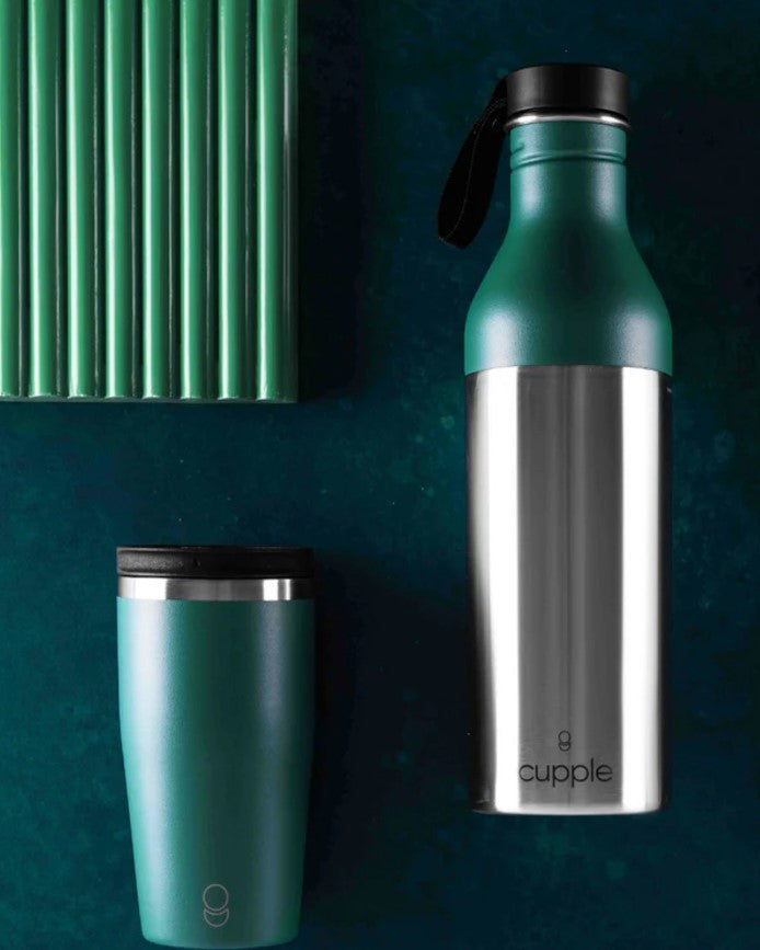 Cupple Peacock Green Cup and Bottle