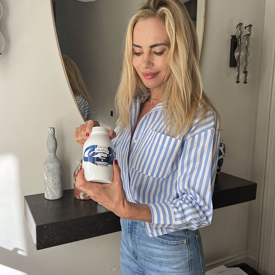 Dreem Distillery Hayley Dawes holding CBD