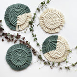 Kalicrame Macrame Coasters in Eucalyptus