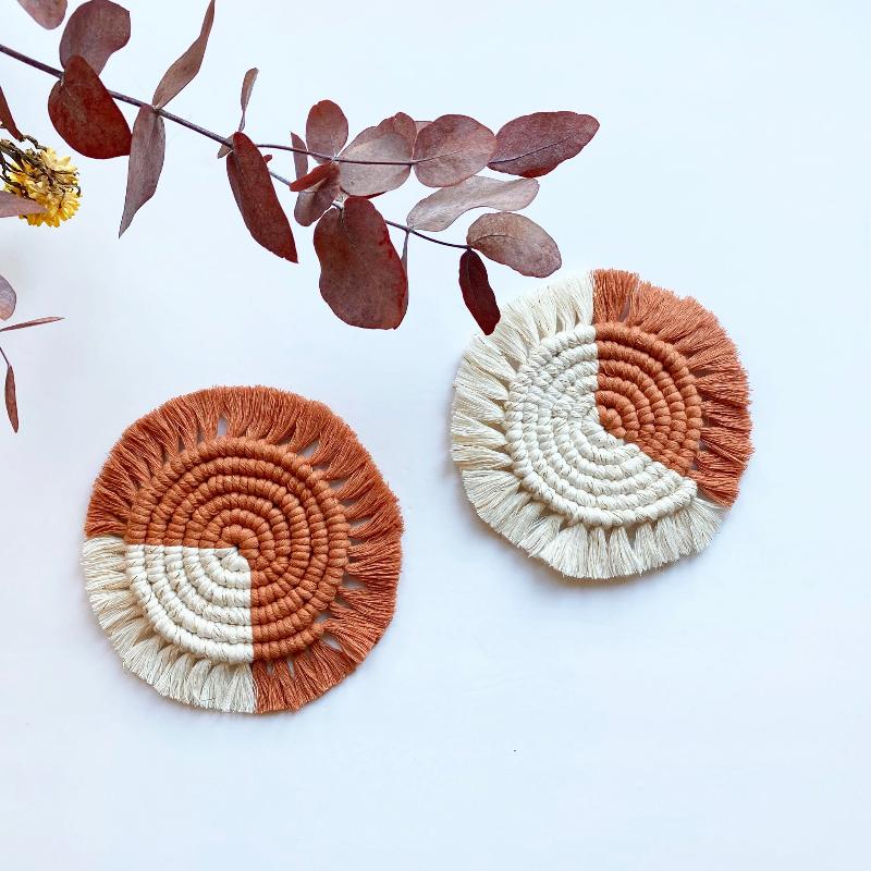 Kalicrame Macrame Coasters in Terracotta