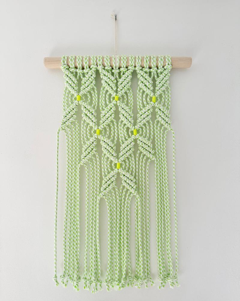 Kalicrame Macrame Mint Green Neon Wall Hanging