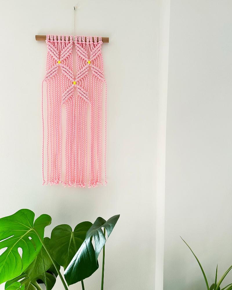 Kalicrame Macrame Pink Neon Wall Hanging