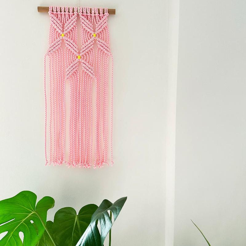 Kalicrame Macrame Pink Neon Wall Hanging