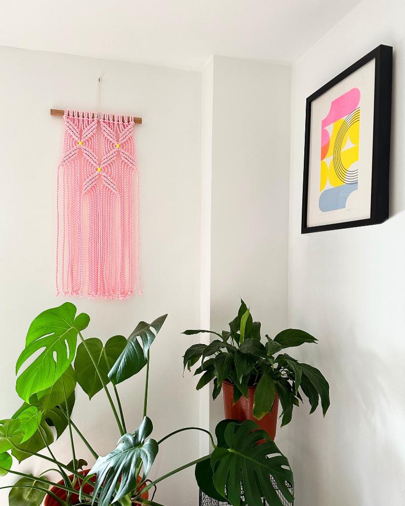 Kalicrame Macrame Pink Neon Wall Hanging