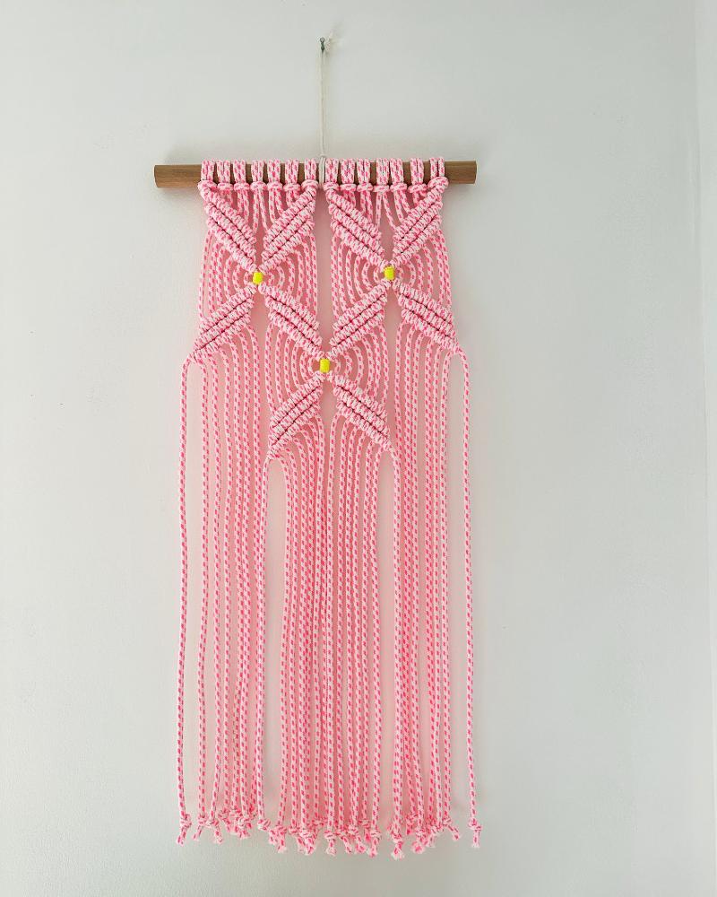 Kalicrame Macrame Pink Neon Wall Hanging