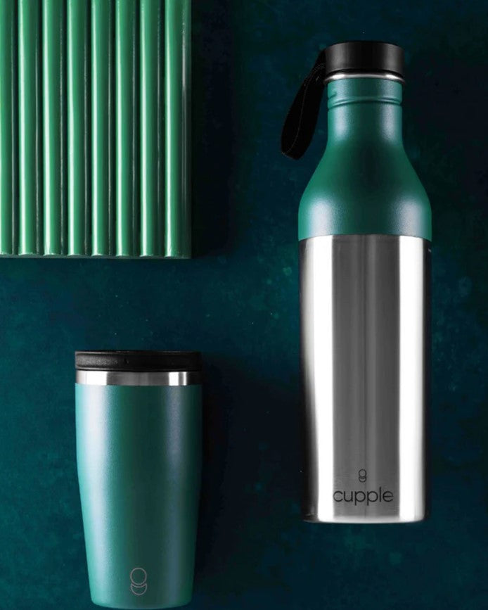 Cupple Peacock Green Cup and Bottle