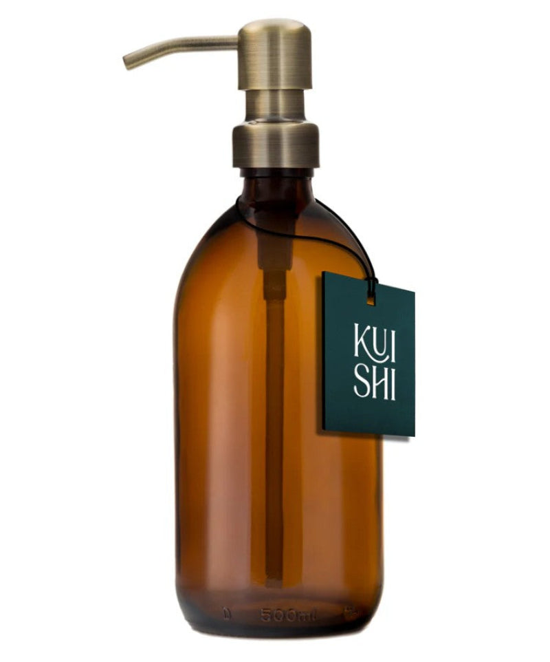 Kuishi Amber Glass Soap Dispenser