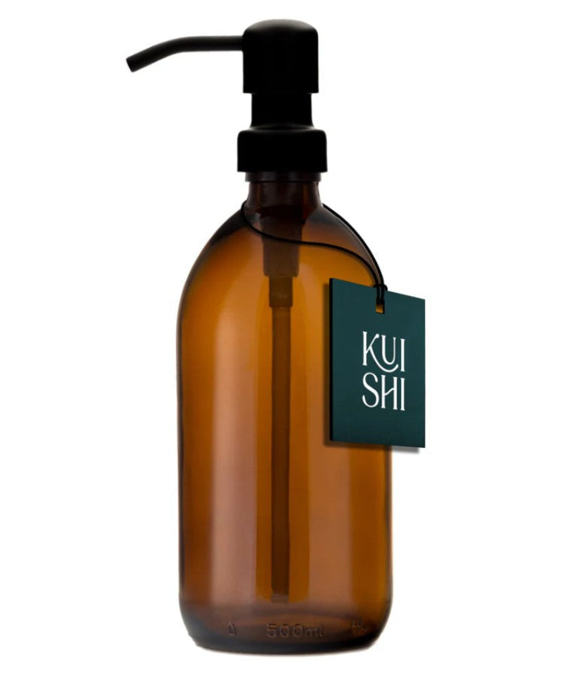 Kuishi Amber Glass Soap Dispenser